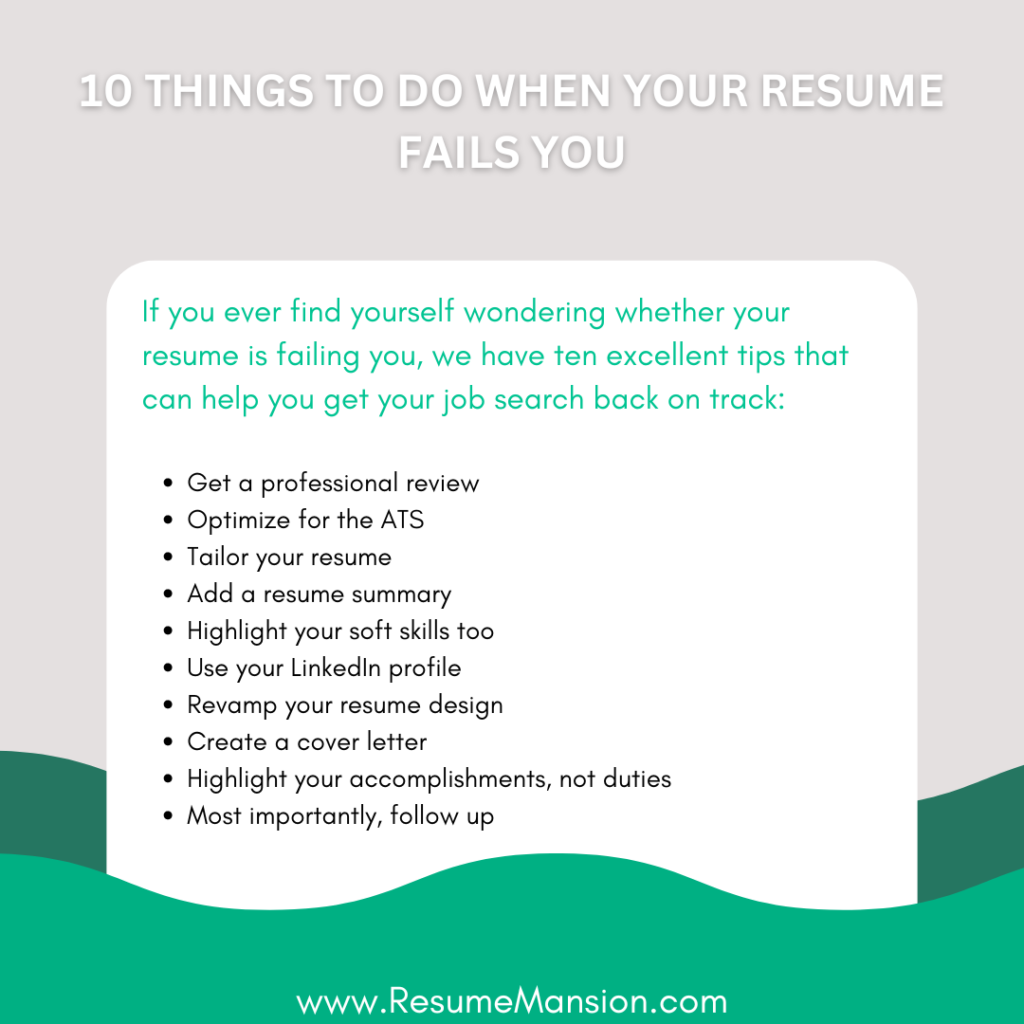 Discover 10 expert-backed fixes from Resume Mansion to revamp your resume and start getting interviews.