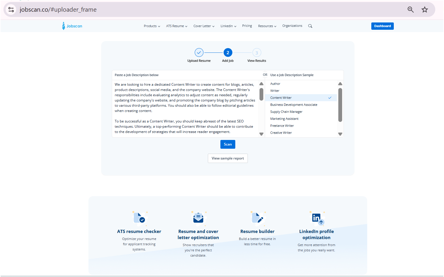 Job Scan Uploader Frame