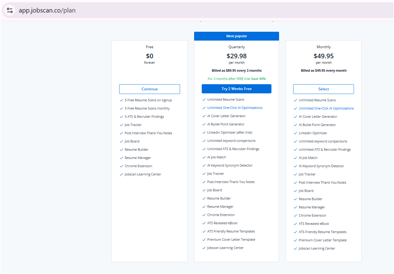 Job Scan Pricing
