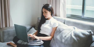 Professional working remotely from home — future of remote work in America