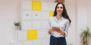 Organized professional at tidy desk — describing organizational skills on resume