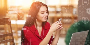 Professional demonstrating internet research skills at computer — digital research resume tips