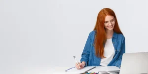 Person organizing project portfolio documents on desk — add projects to resume